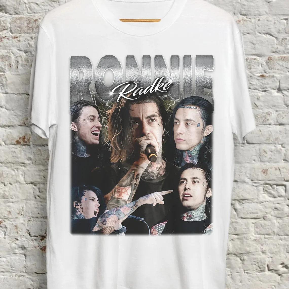 Ronnie Radke Collage Falling In Reverse Band White T Shirt S 5Xl Pp87