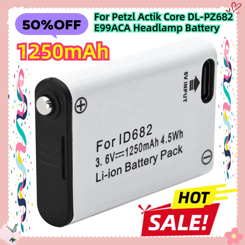 

3.6V 1250mAh For Petzl Actik Core DL-PZ682 E99ACA Headlamp Battery