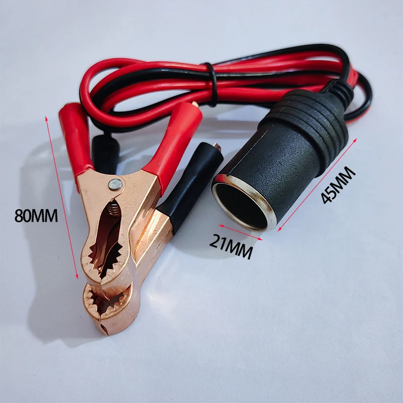 12V Car Battery Terminal Clamp Clip Cigarette Lighter Power Socket Adaptor Camping Battery Pump Power Adapter Splitter 0.35-3M