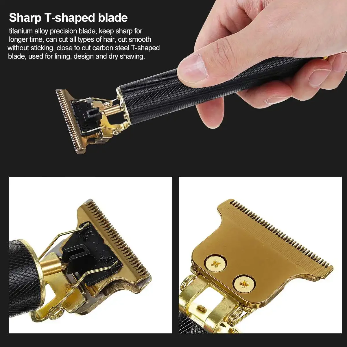 Profissional Cordless Hair Clippers para homens, recarregável Zero Gapped, aparador de cabelo, forro elétrico T Blade, barbeiro, 2 tamanhos