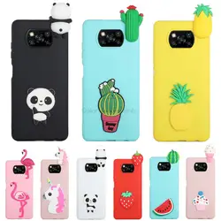 3D śliczne Panda jednorożec owoce pokrywy skrzynka dla Funda Poco X3 Pro silikonowy TPU etui na telefony dla Poco X3 NFC X 3 Pro przypadku kobiet dziecko