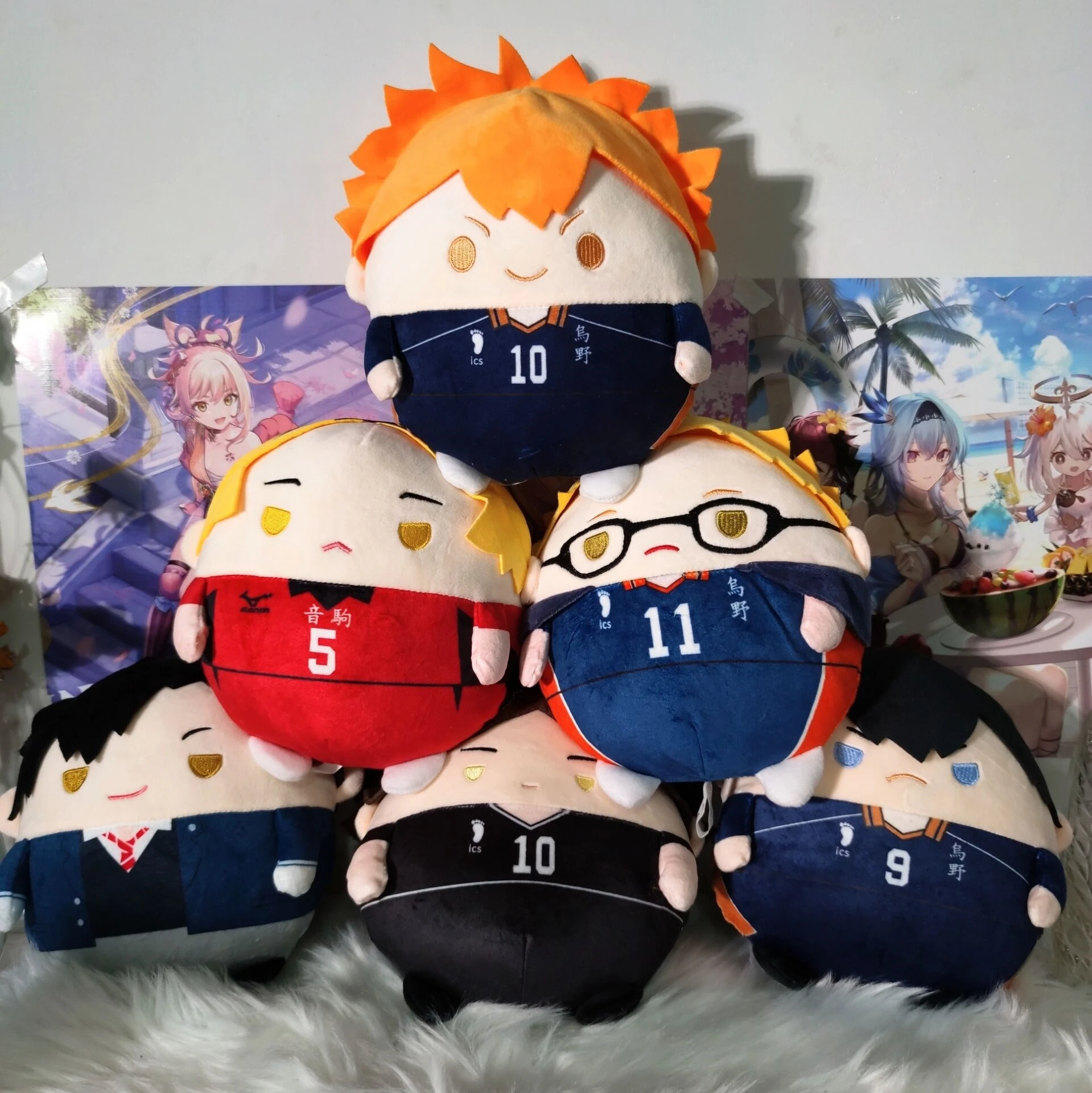 ¡Anime Haikyuu! Colgante de muñeca de algodón de Shoyo Hinata Tobio Kageyama Kei Tsukishima, regalo de Ambitus