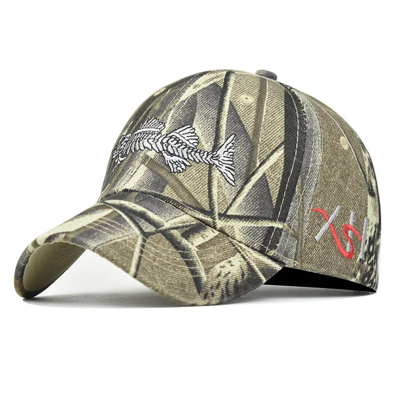 

New D Embroidered For Men And Women Outdoor Fish Camouflage Baseball Cap Thickened Trucker Cap