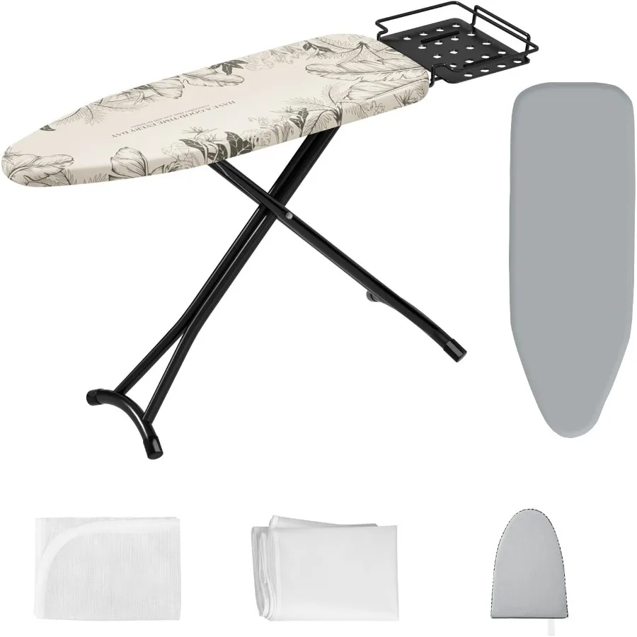 

Ironing Board,Foldable Ironing Board Adjustable Height Compact Iron Board Thick Steel Tube Iron Board with Holder,Replacing Clot