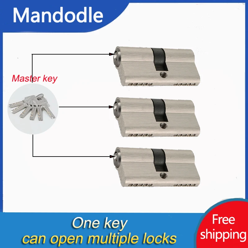 Smart lock door cylinder  locker cylinder door with master key Indoor entrance door lock 60mm 70mm 80mm me key Customize 