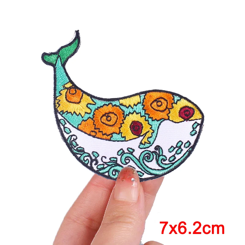 Fisch- und Forellen-Stickerei-Aufnäher für Kleidung, Outdoor, Wave Japan, Lucky Fish Patch, Aufnäher zum Aufbügeln, thermoadhäsiver Aufnäher – Detail 14