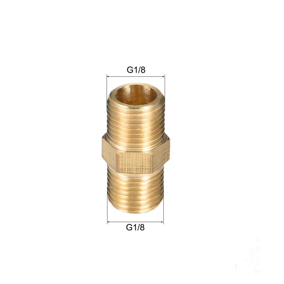 1-8Pcs Brass Pipe Hex Nipple Fitting Quick Coupler Adapter 1/8 1/4 3/8 1/2 3/4 1 Male to Male Thread Pipe Hex Fitting Connector