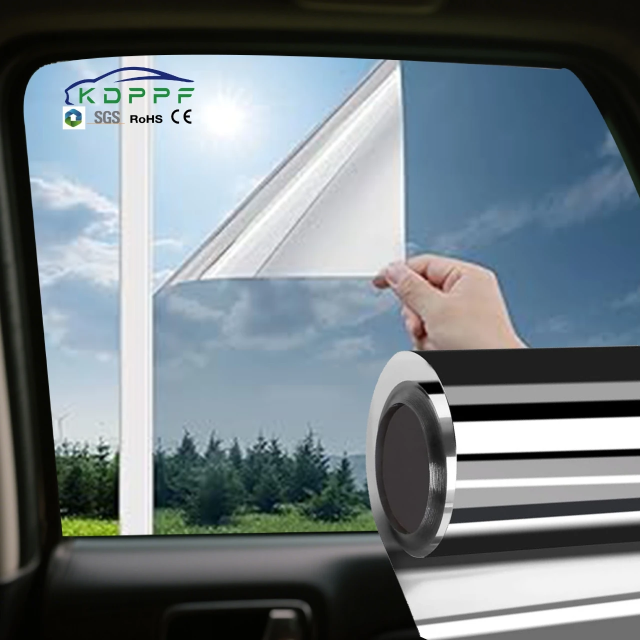 

KDPPF Ceramic Sputter Window Film Reflect High clear One Way Privacy Film Car Window Protection Film