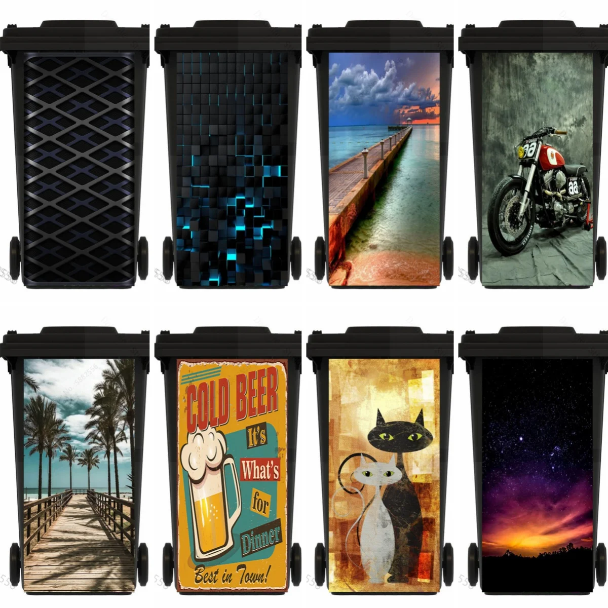 

Кошка Геометрия Пейзаж Открытый Мусорный Бак Стикер Водонепроницаемая Съемная Мотоциклетная Фреска DIY Мусорный Бак Крышка Наклейка Домашний Декор Стикер