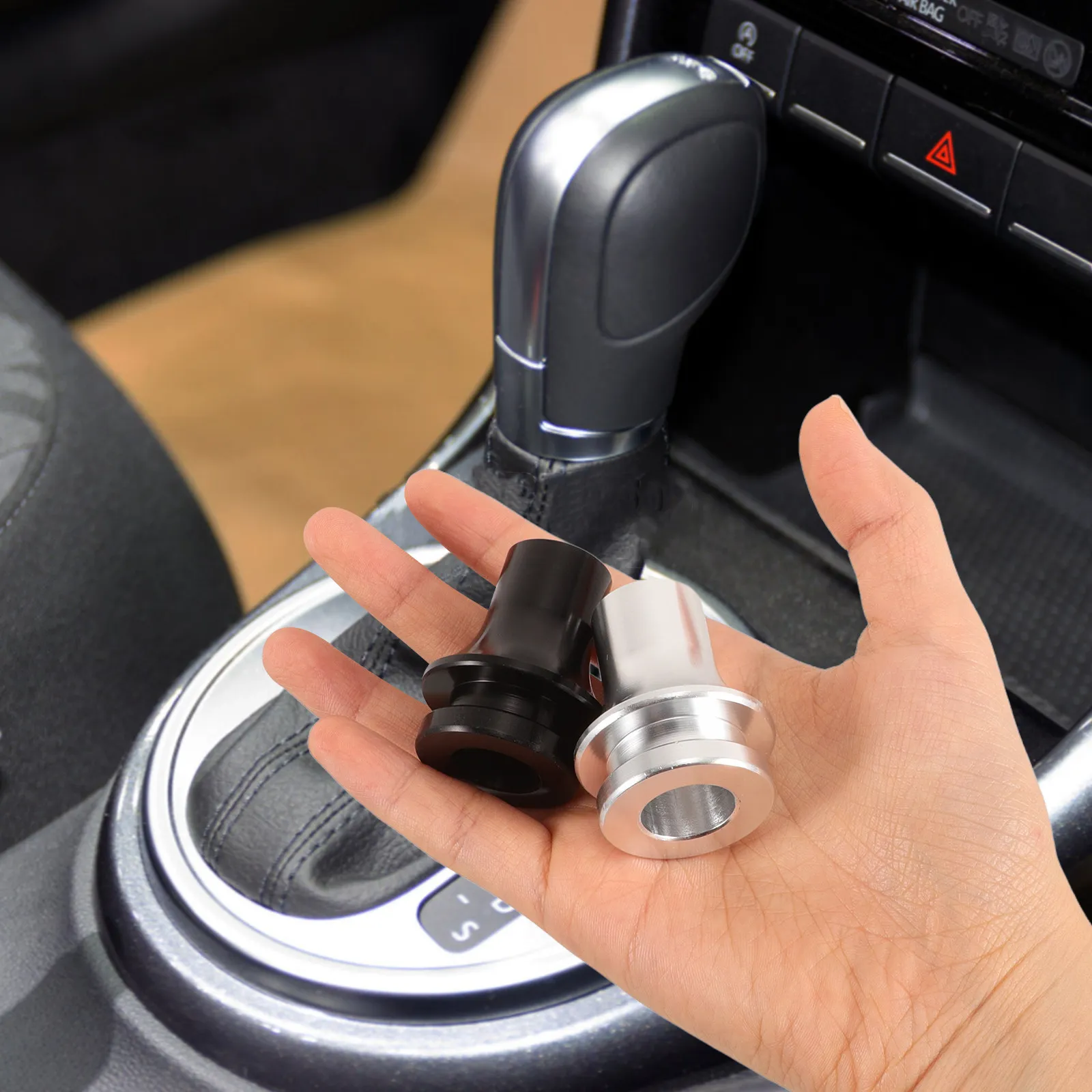 2Pcs Universal Shift Knob Adapter Aluminum Alloy Shift Knob Thread Adapter for Car Truck Automotive Interior Upgrade Smooth Gear