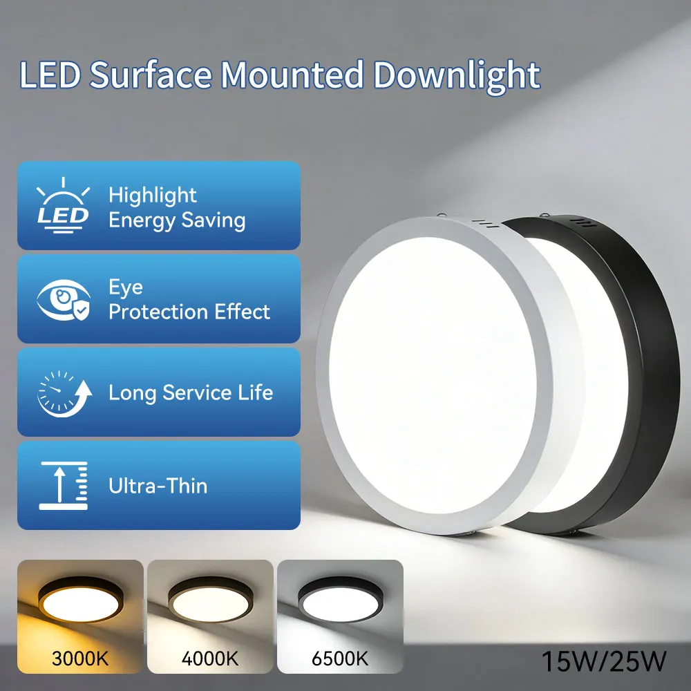 110-220V Led Ceiling Lamp Ultra Thin Panel Led Light for Living Room Bedroom Indoor Lighting 15W 25W Round Ceiling Lights