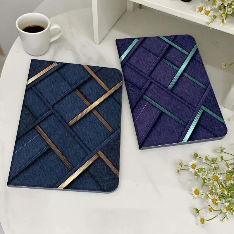 

Navy Grid Pattern Design Gift For Xiaoxin Lenovo Tab Pad K11 K10 M10 P11 3rd Plus Pro Legion Y700 Y900 Gen4 2 Tablet Case