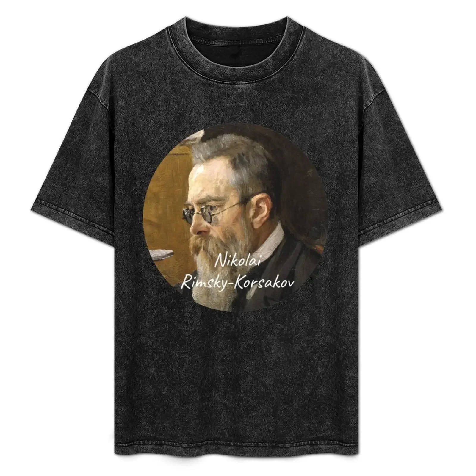

Nikolai Rimsky-Korsakov Composer Portrait T-Shirt Short sleeve tee gifts for boyfriend football t shirt men t shirts