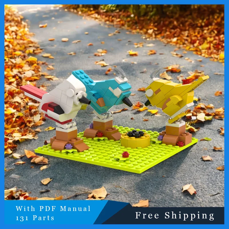 

131 PTS Three Birds Eating Scene Advanced Modular MOC Creative Building Block Model Children's Educational Set Toy Birthday Gift