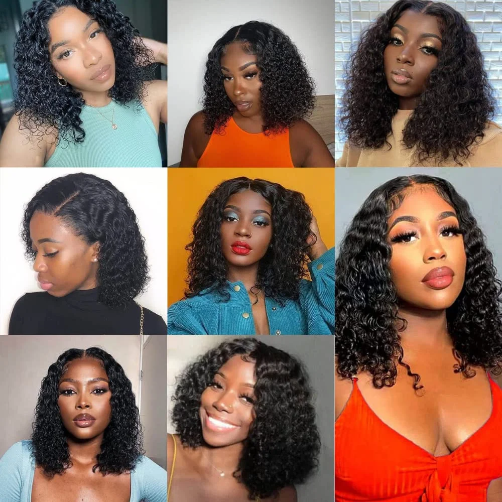 12A Malaysian Water Wave Bundles With Closure 3 Bundles With Closure Unprocessed Virgin Short Curl Tissage Bouclé Cheveux Humain