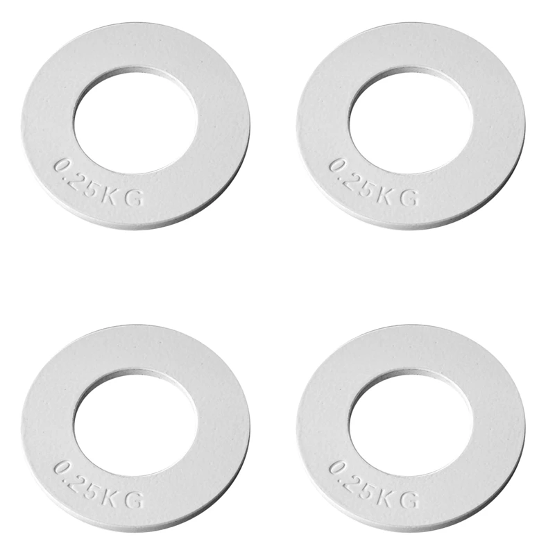 4X Pesas Fraccionales Pesas Fraccionales Mini Placas De Pesas Placas De Entrenamiento De Fuerza Disco Preciso Blanco 0.25Kg