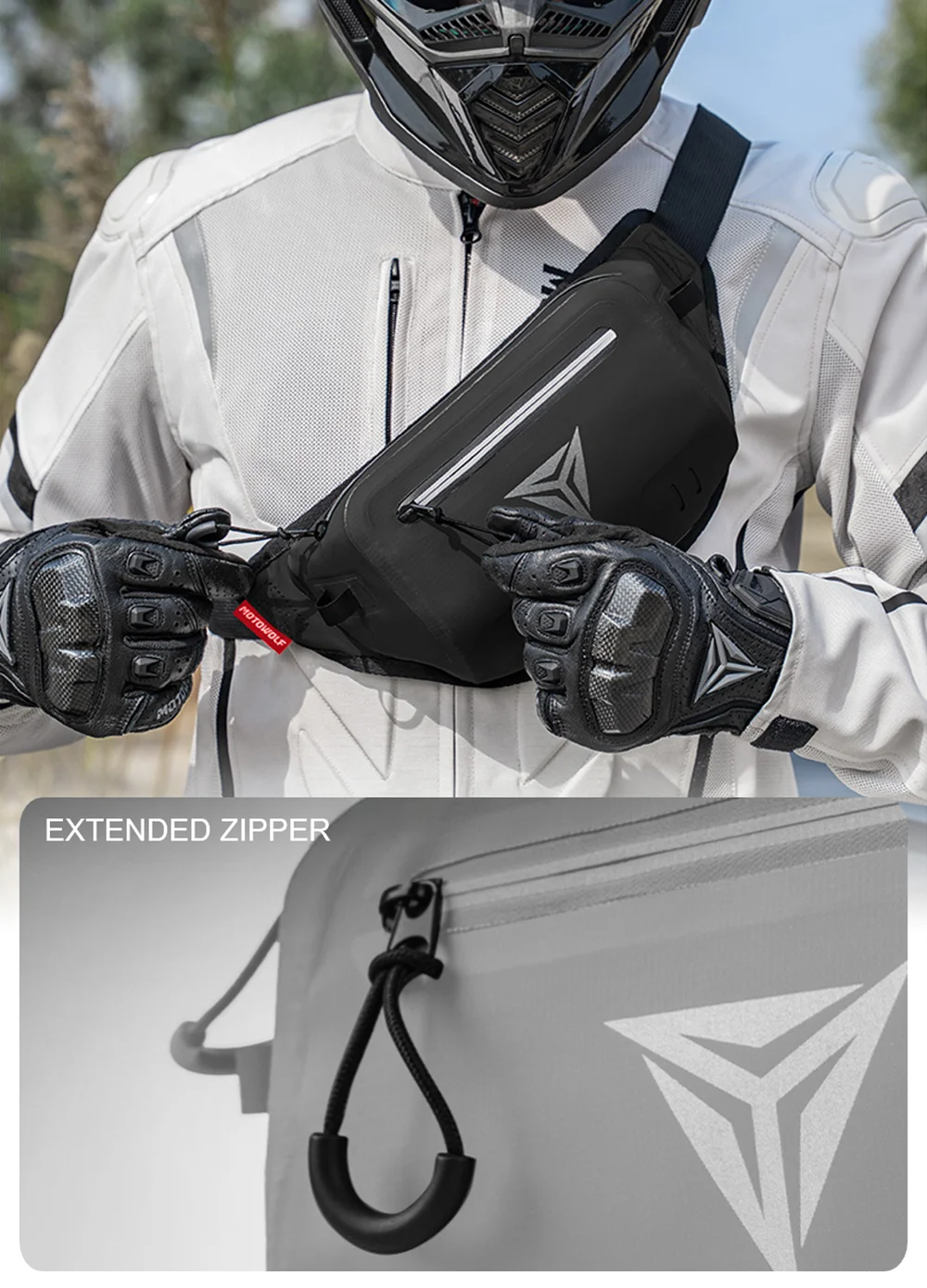 

1PC Black Motorcycle Leg Bag Waterproof Rider Waist Bag Cycling Bike Crossbody Bag Motorcycle Equipment