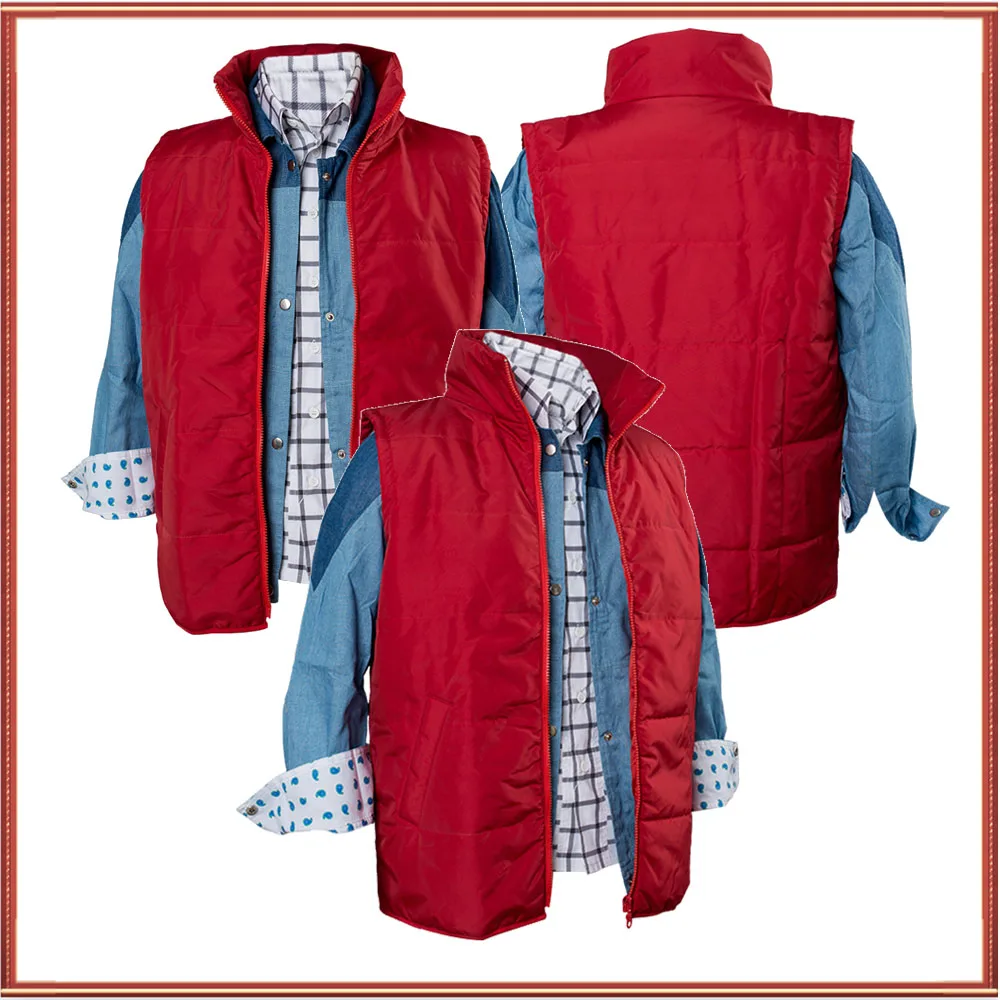

Adult Men Marty Cosplay Fantasia Costume Disguise Casual Outfits Jacket Coat Shirt Halloween Carnival Clothes