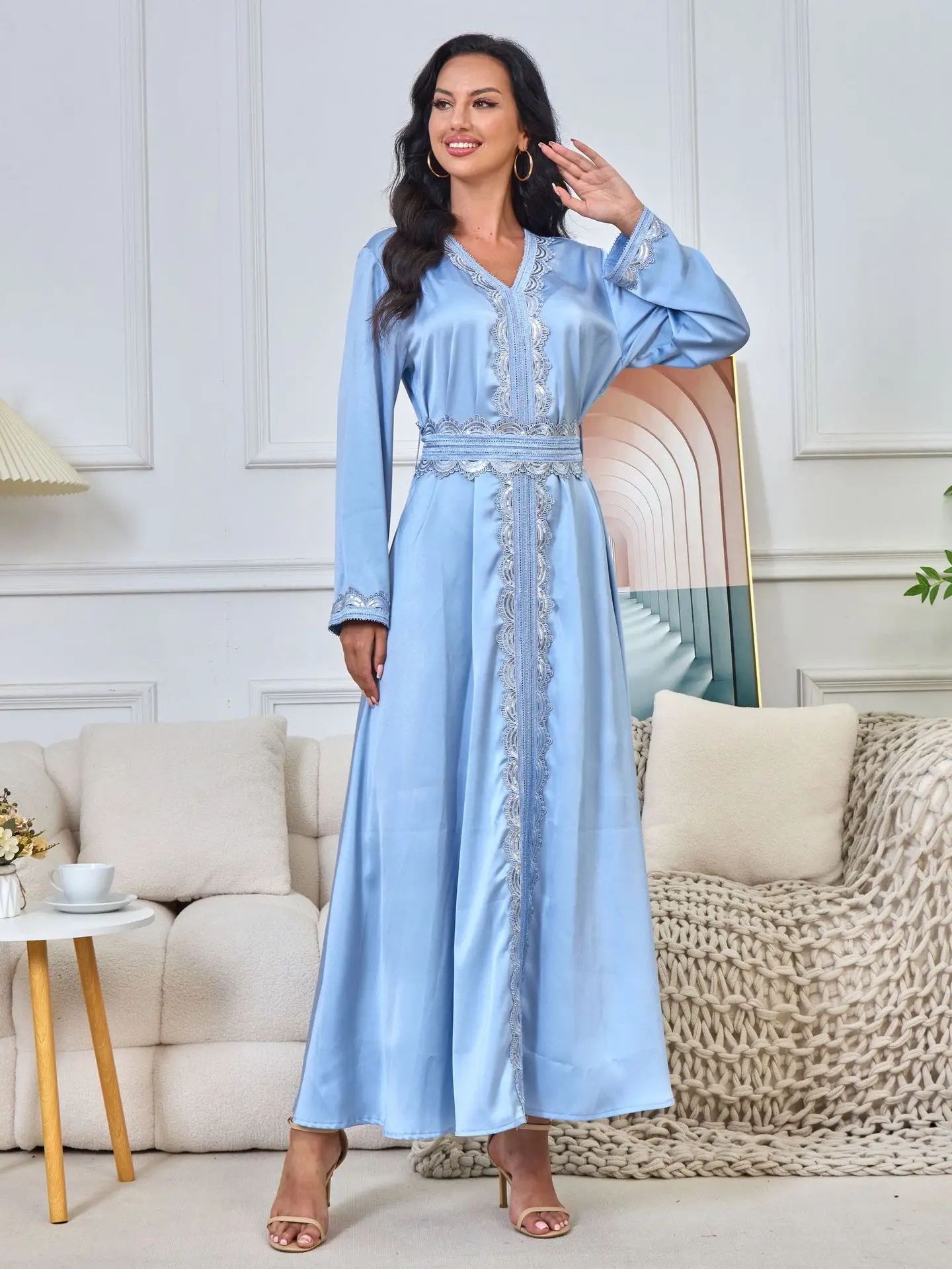 Muslim Fashion Dubai Abayas Long Dresses Women Sequin Islam Clothing African Dresses for Women Kaftan Femme Musulman Vestidos