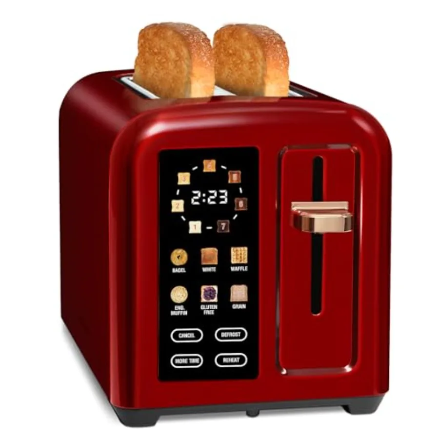 

2-Slice Touch Control Stainless Steel Toaster with LCD Display 50 Faster Heating 1.4'' Wide Slots Enhanced Timer Functions Remo
