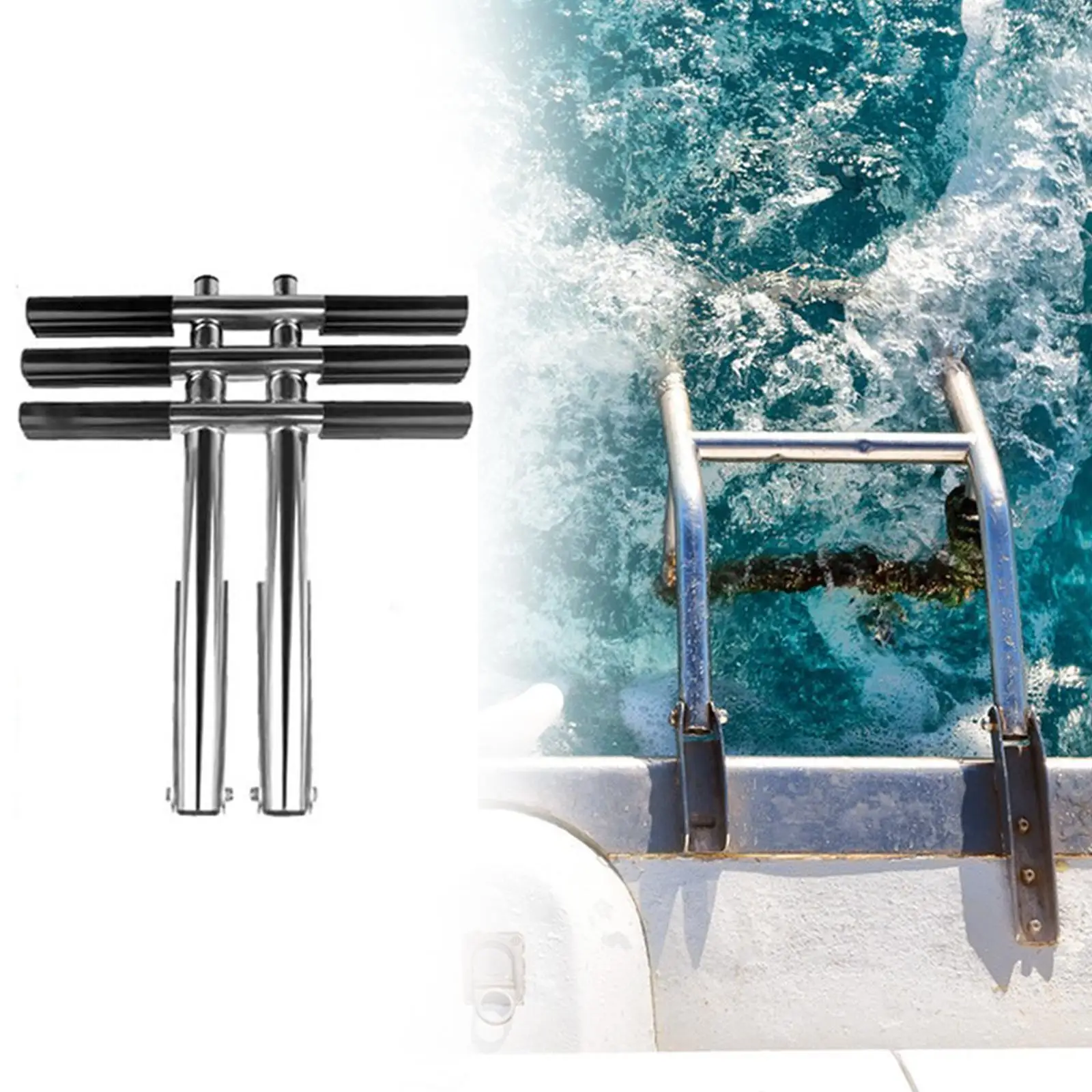 

Stainless Steel Marine Ladder Folding Swim Steps Compact Yacht Boarding Equipment for Speedboat Dock and Pool Use