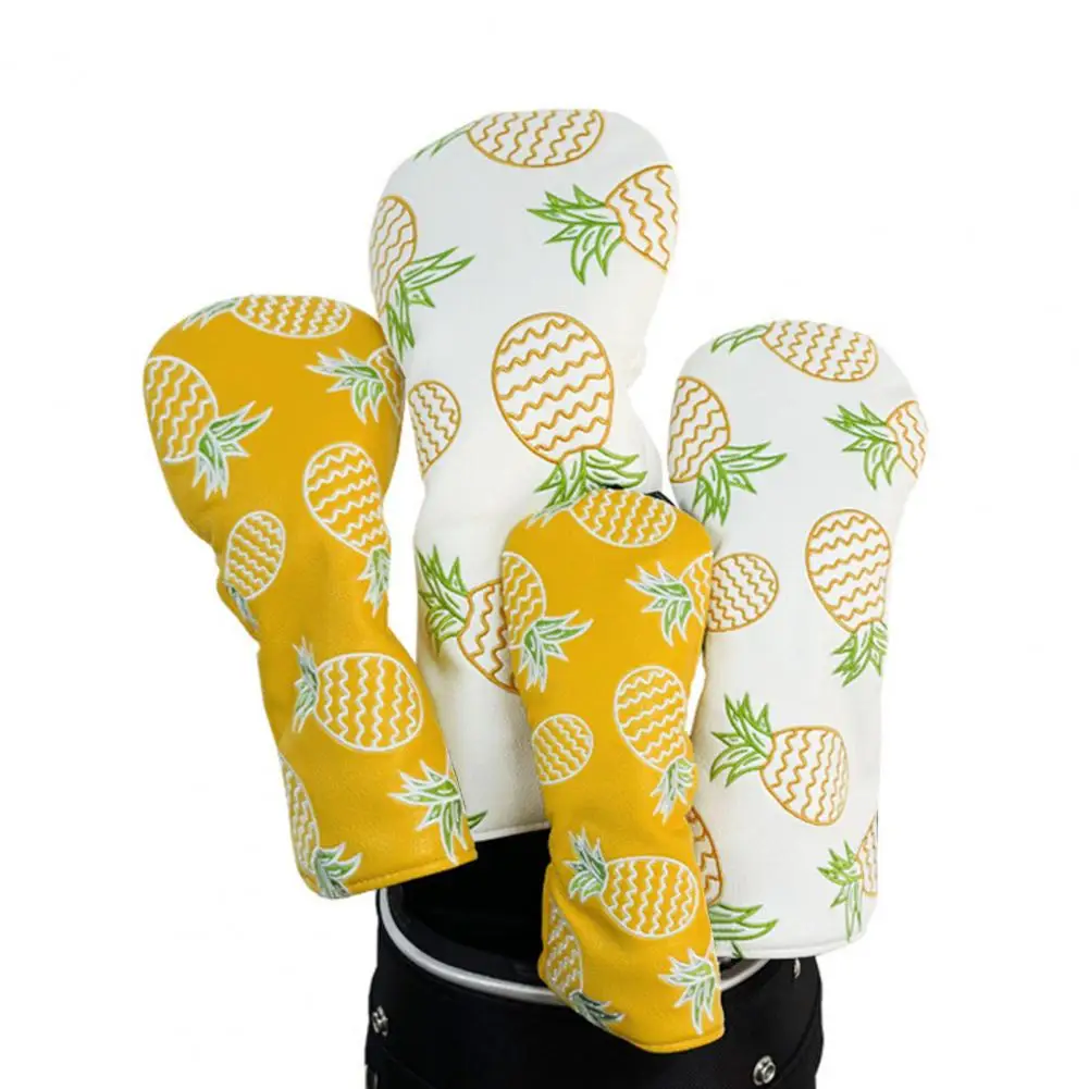 Golf Club Cover for Stylish Players Stylish Pineapple Print Golf Club Covers for Driver Putter Faux Leather Head for Golfer\'s