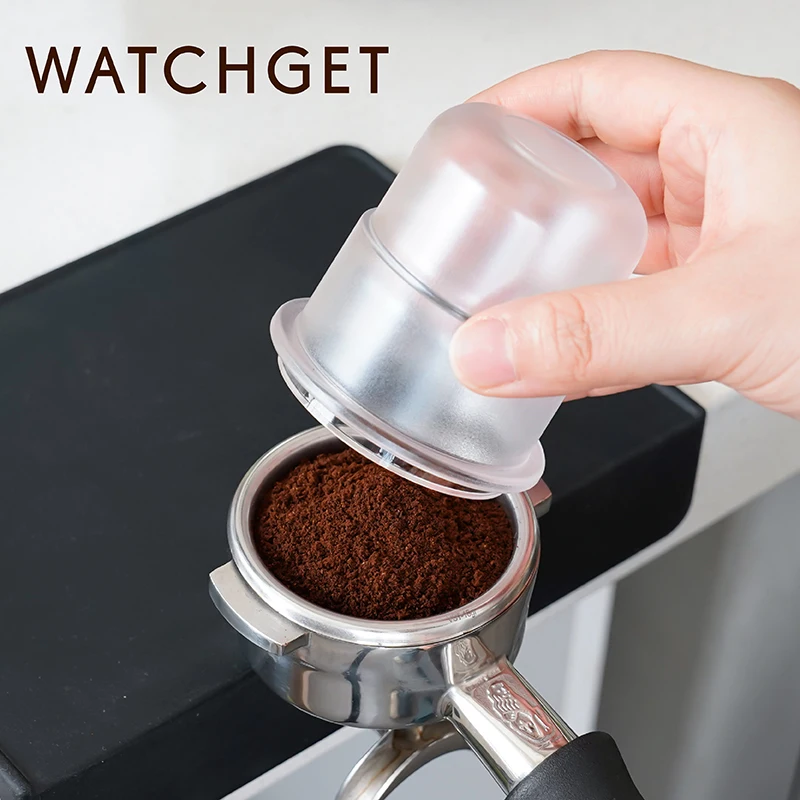 watchget 58mm Coffee Dosing Cup Plastic Coffee Bean Dosing Cup Transparent/Black Espresso Dosing cup Barista Accessories