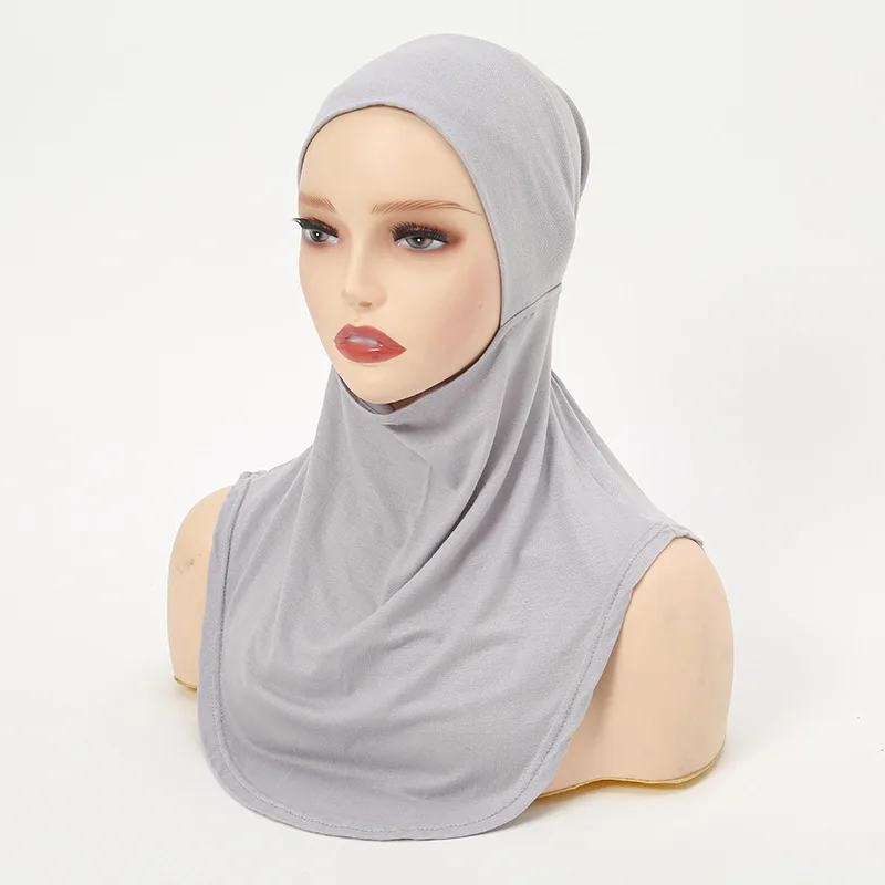 Solid Color Full Cover Scarf Cap Underscarf Neck Head Bonnet Hat Elastic Comfortable Shawl Cap Turbans For Women Girls