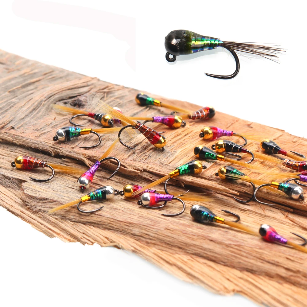 6PCS Perdigon Nymph or Euro Nymph for Weighted Fly Fishing Nymph Fast Sinking Trout, Grayling Fishing Lures