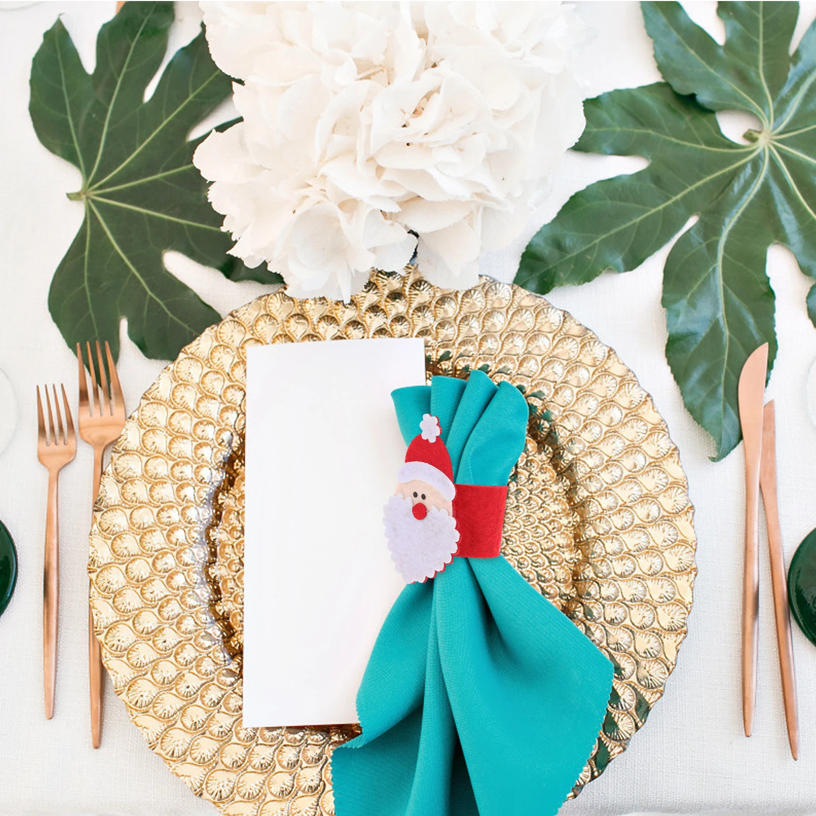 

6Pcs Christmas Napkin Ring Serviette Buckle Holders for Party Dinner Table Decoration Unique Festive Table Decor