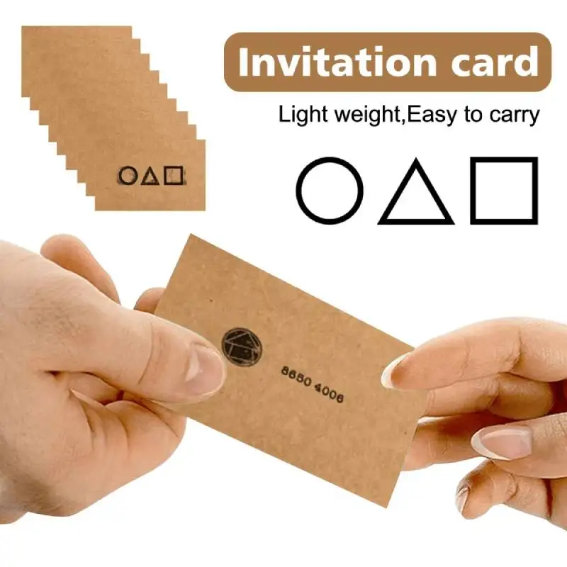 50Pcs Calamari Game Party Invitation Card Square Triangle Circle Cosplay Greeting Card Gift for TV Series Fans