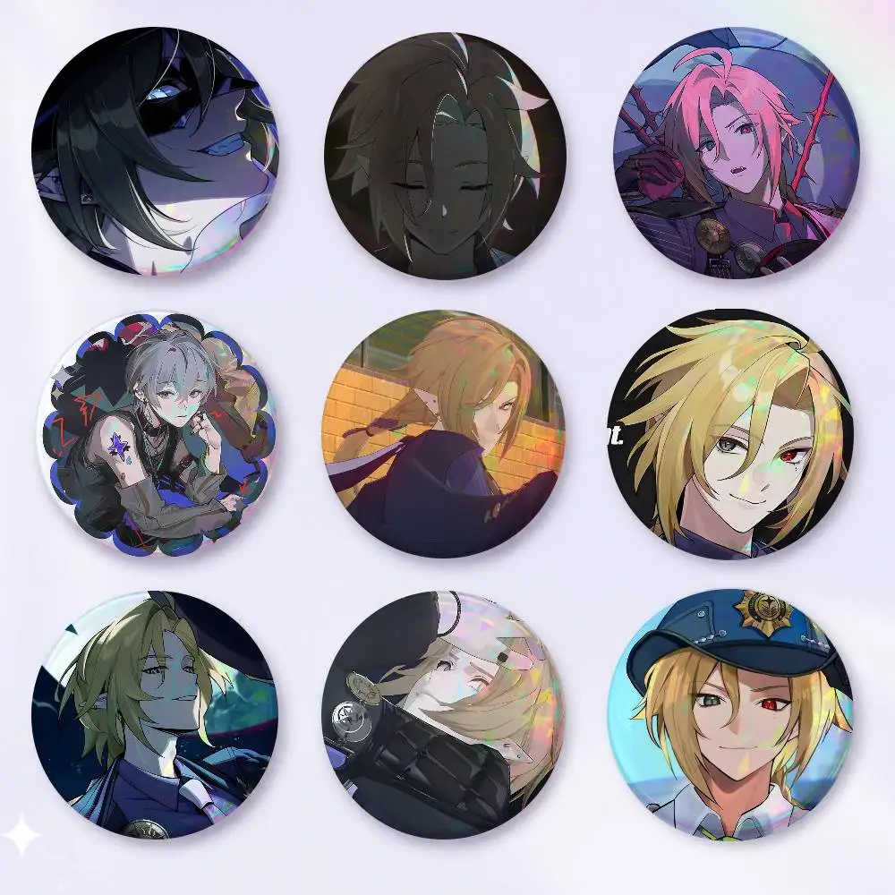 A-Z-Zenless Zone Zero Hugo Cosplay COSTUME Badge Pin Tinplate Brooch Prop Xmas Gift Birthday Gift