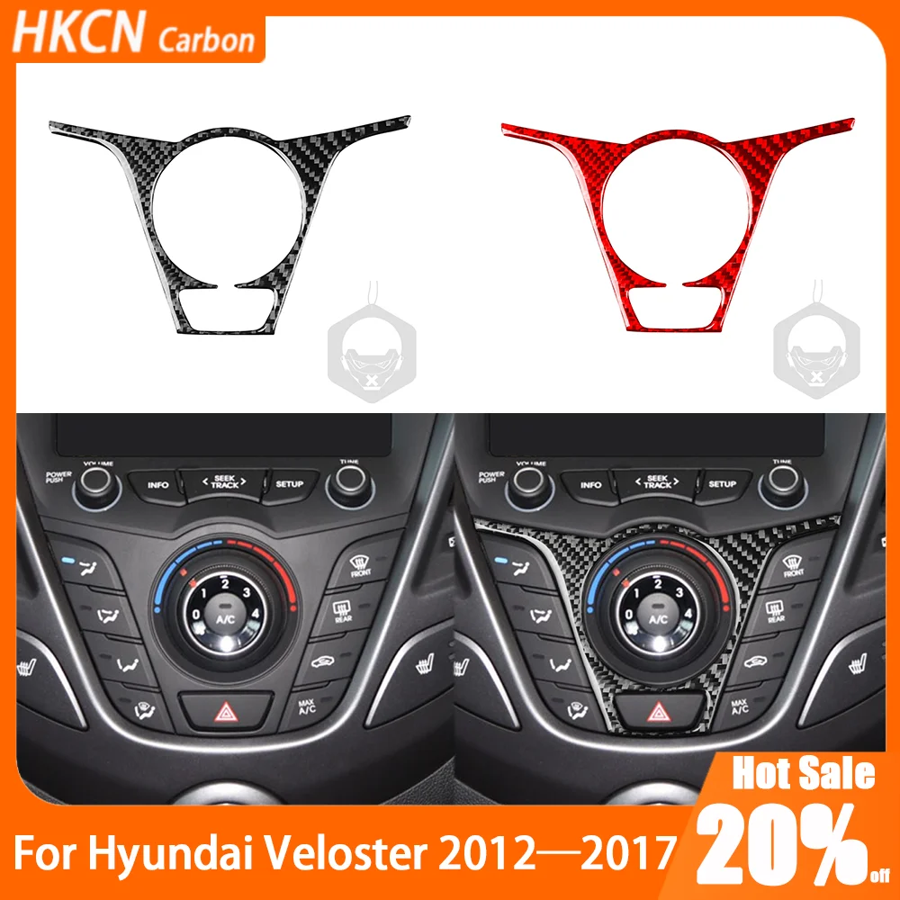 

For Hyundai Veloster 2012-2017 Carbon Fiber Center Console Climate Regulation Panel Car Accessories Interior Cover Trim Sticker