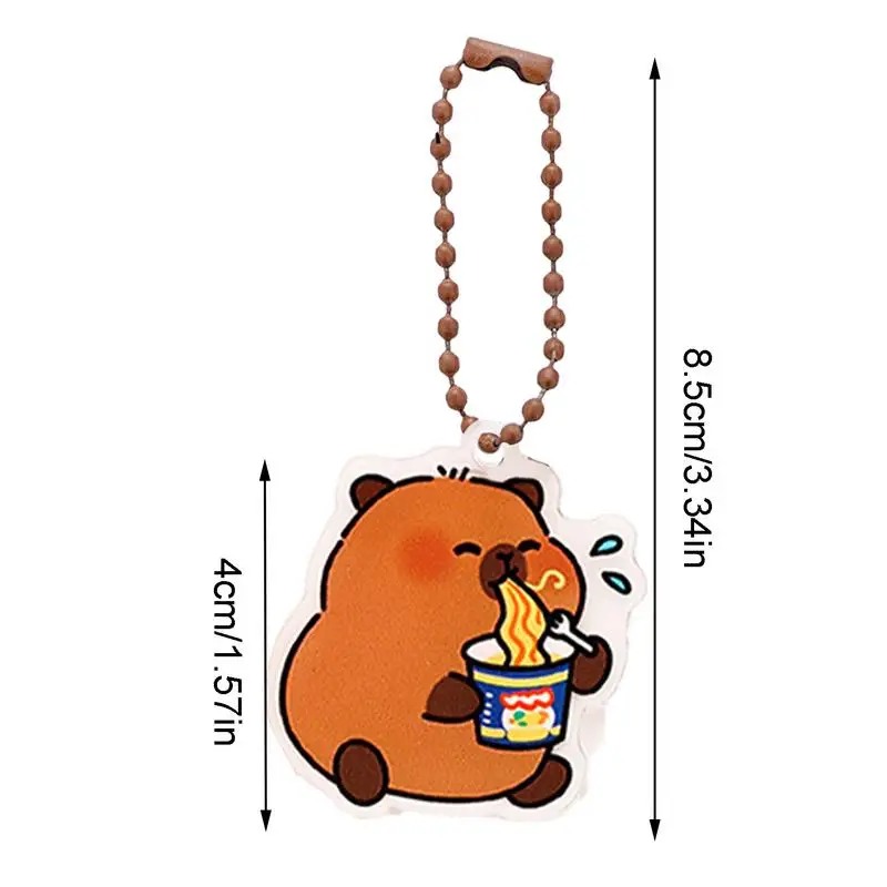 Capybara 가방 매력 동물 인형 펜던트, 귀여운 키체인 배낭 장식, 다기능 배낭, 홈 데코