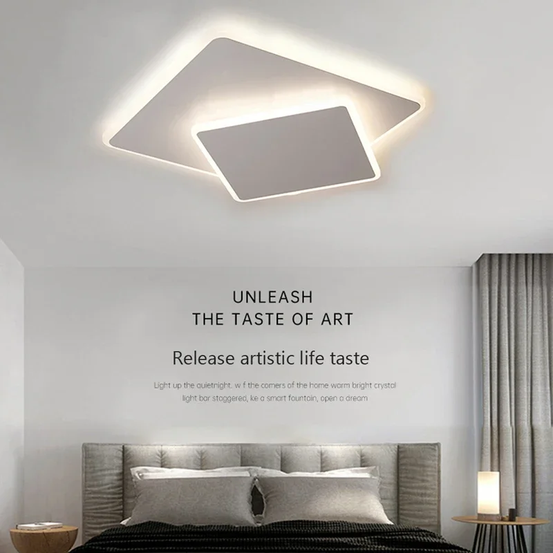 Plafonnier LED blanc au design moderne, luminaire décoratif d'intérieur, idéal pour une chambre à coucher, un salon, un bureau, une chambre de bébé ou une cuisine