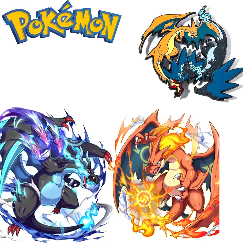 Anime Pokemon Dracaufeu Broche pour femme, épinglettes, sac à dos, jeans, épingle en émail, bijoux