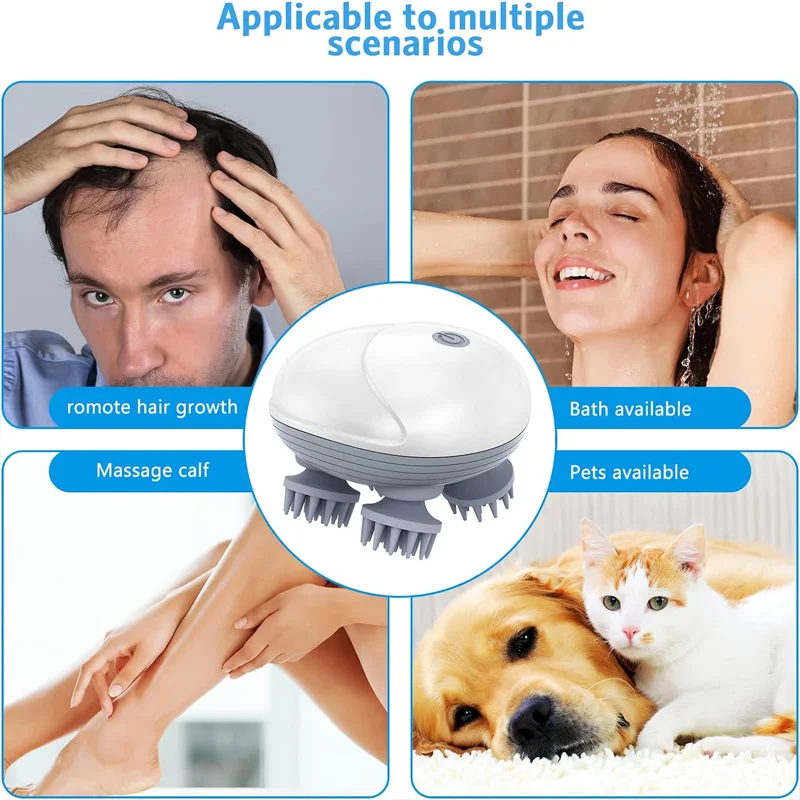 Ohio eur de tête électrique portable, poignées vibrantes, griffes amovibles, cuir chevelu de massage, Charleroi, fatigue de la tête