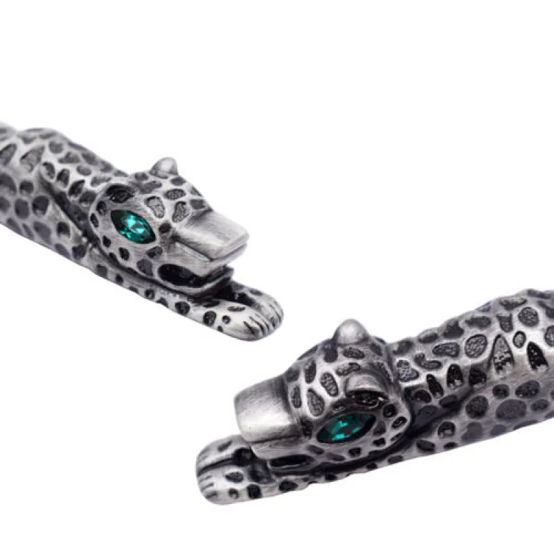 قلم حبر A+ Jinhao Snow Leopard باللون الرمادي، هدية رائعة فاخرة من النمر المعدني بالكامل