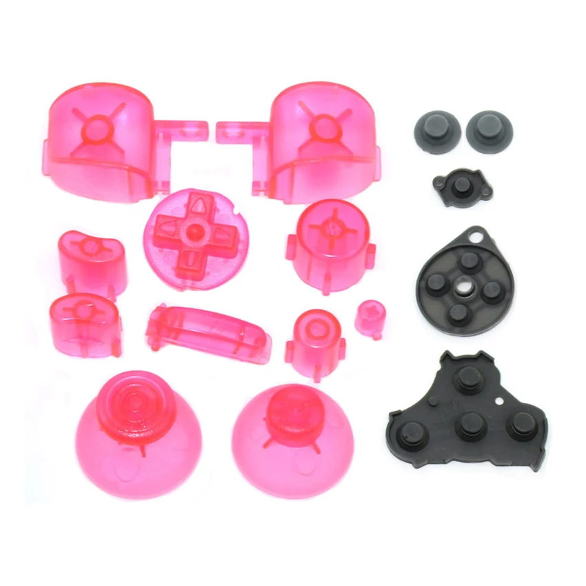 YuXi For GameCube ABXY L R Z D-Pad Button Kit Thumbstick Cap & Conductive Rubber Replacement for NGC Controller