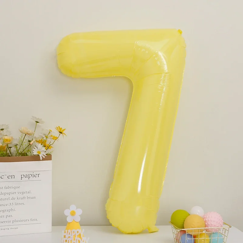 1 Stück 40 Zoll Zitronengelber Digitalballon aus Aluminiumfolie, Zahlenballons, Partydekoration für Erwachsene, Hochzeit, Feiertagsbedarf – Detail 13