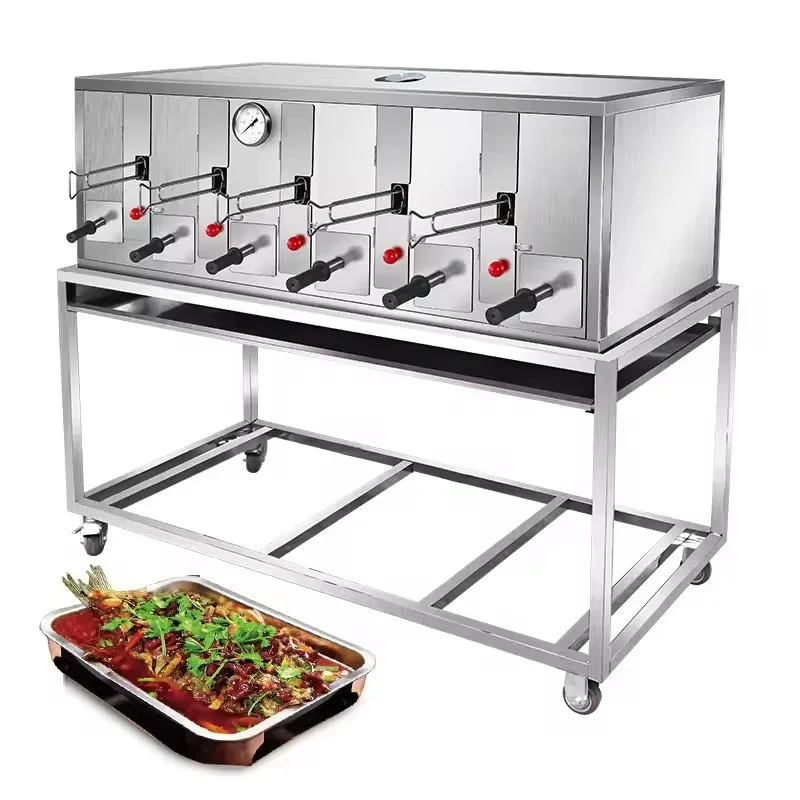 

Большой угольный гриль для барбекю, 8-местный рыбный гриль, печь для барбекю, портативный двор, вечерние гриль для барбекю на заднем дворе