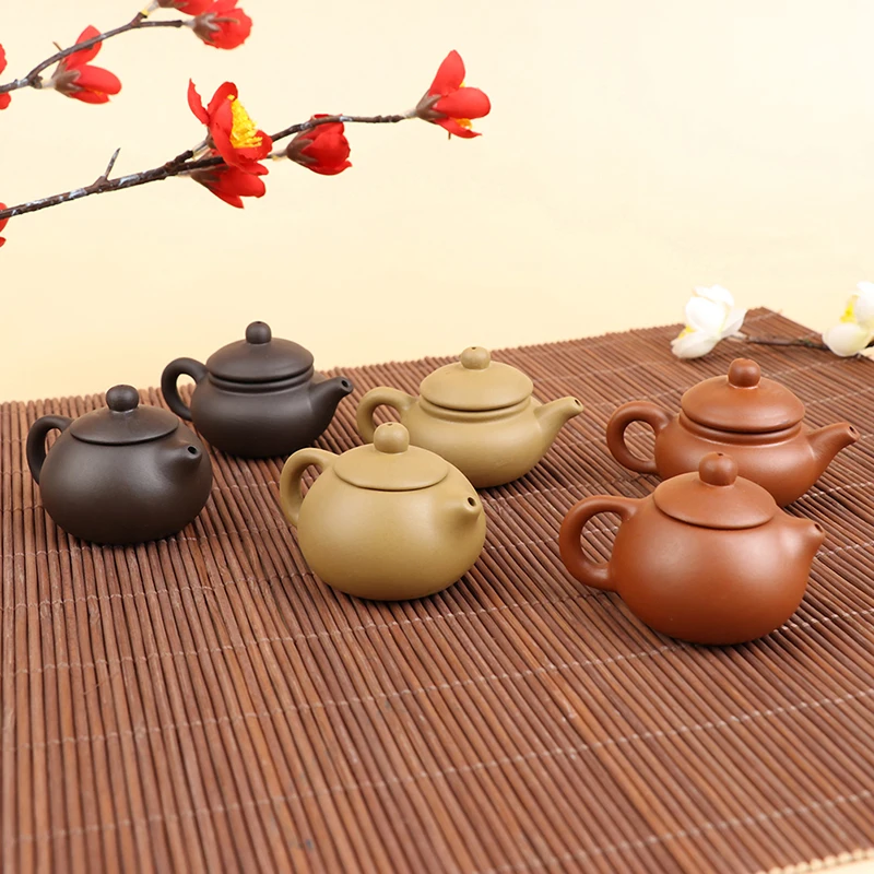 1Pc Purple Clay Finger Teapot Tea Pet Pocket Tea Set Ornaments Tea Decoration