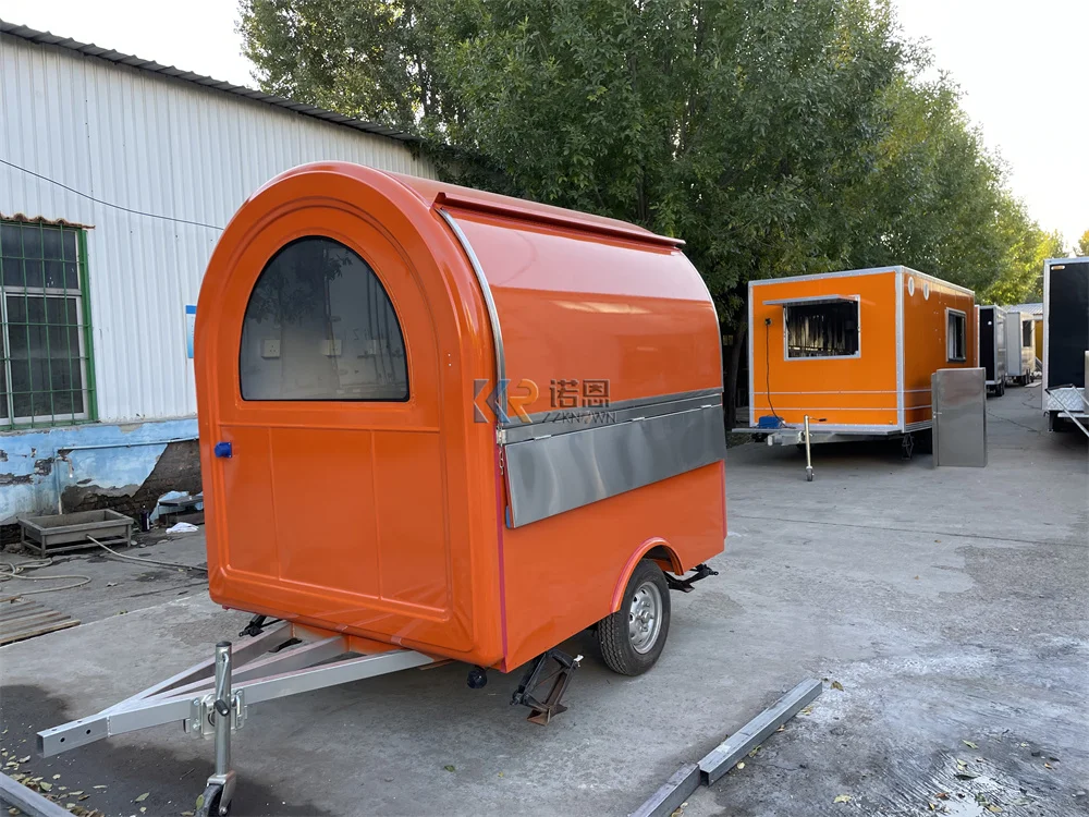 Concession Coffee Cart Mobile Kitchen Custom Fully Equipments Fast Food Truck Trailer Van Snack Ice Cream Kiosk