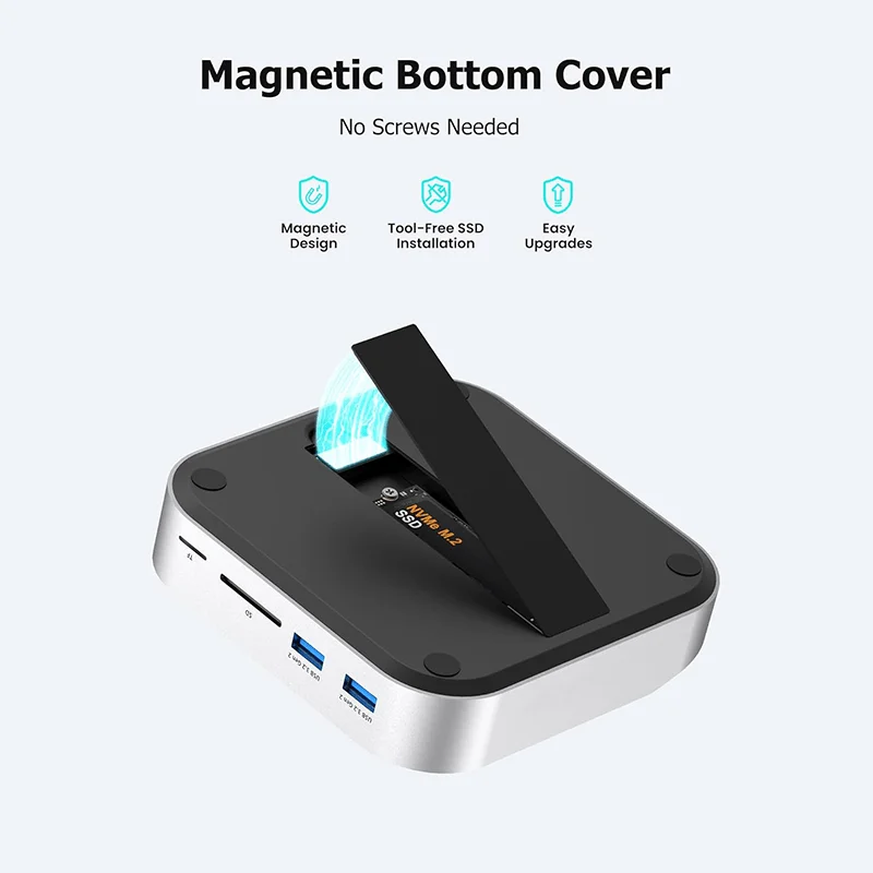 USB-C-Hub-Dockingstation für Mac Mini M4, Splitter, M2-SSD-Gehäuse, Festplattengehäuse, SD/TF4.0-Anschluss, Erweiterungsständer, MiniLink, Typ-C – Detail 4