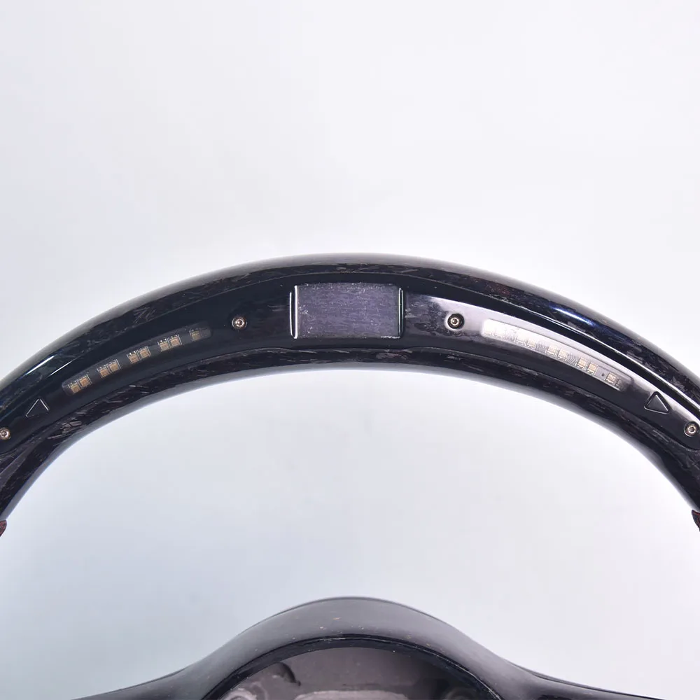 Forged Carbon Fiber Leather Steering Wheel With Dynamic Shift LED For Mercedes Benz 809