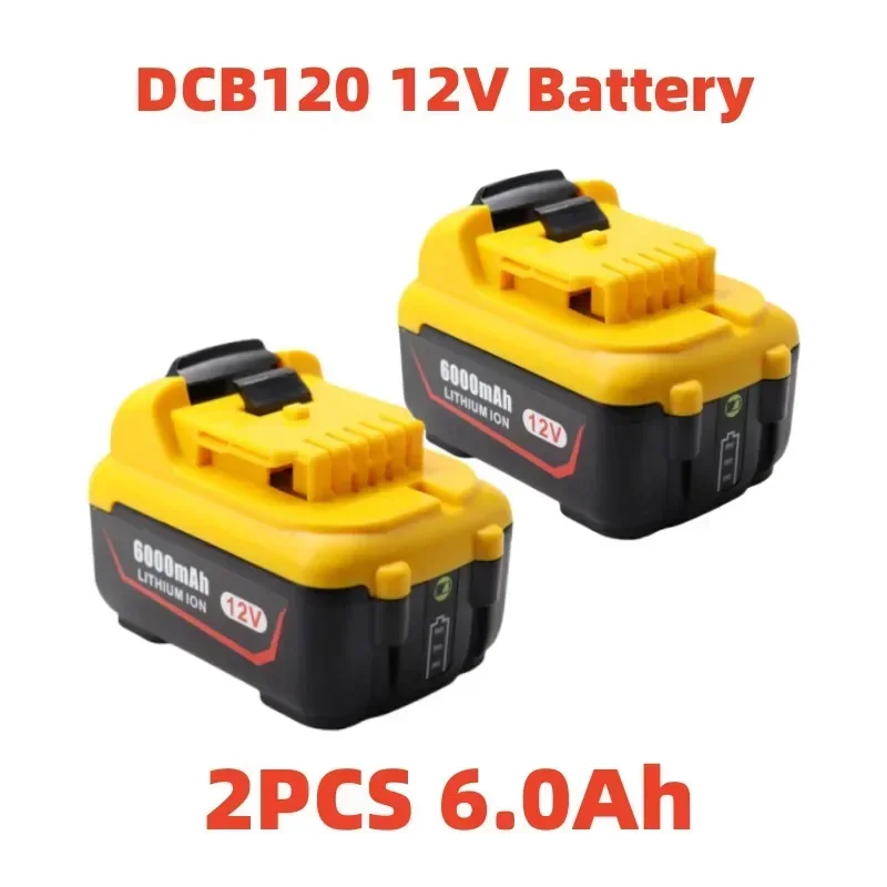 

Аккумуляторная дрель DCB120 6000 мАч для Dewalt, 12 В, 10,8 В, совместима с DCB120 DCB121 DCB127