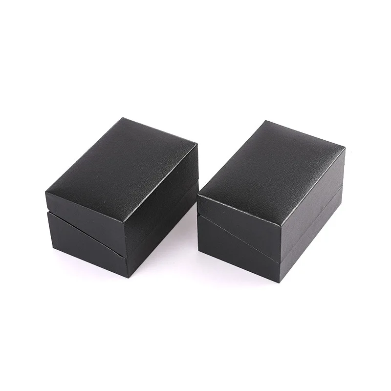 Luxe Zwarte Vierkante Sieraden Manchetknopen Tie Clip Doos Bruiloft Broches Dozen Gift Container Case Voor Sieraden Verpakking Groothandel