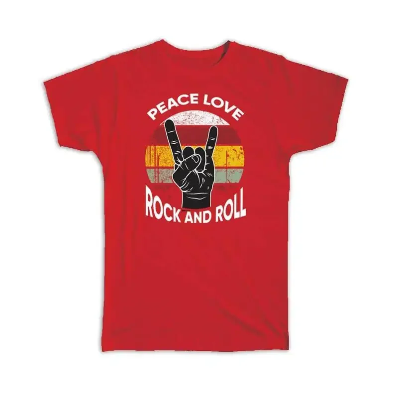 Peace Love Rock And Roll Wall Art Print Music Lover Retro T shirt