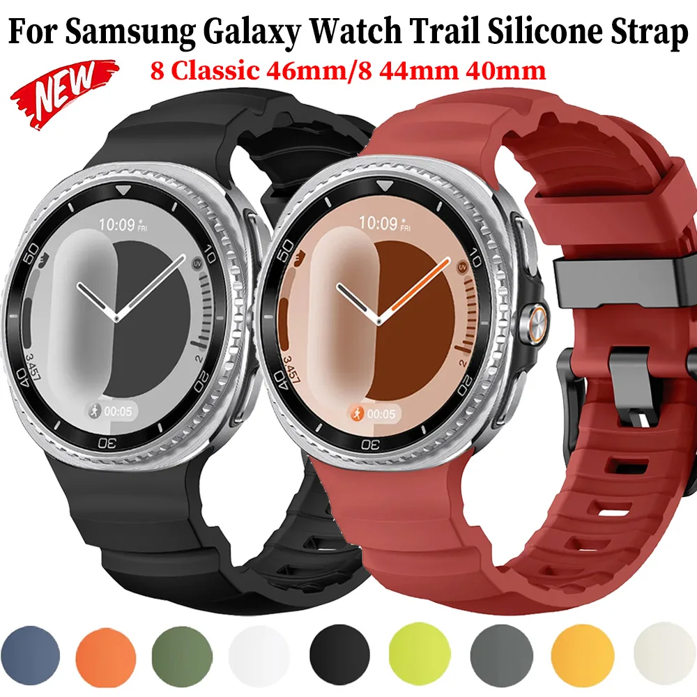 Correa de silicona Trail para Samsung Galaxy Watch 8 Classic 46mm pulsera deportiva para Samsung Galaxy Watch 8 44mm 40mm