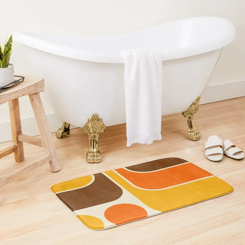 

Retro Geometric Design 624 Bath Mat Home Entrances Toilet Floor Mat